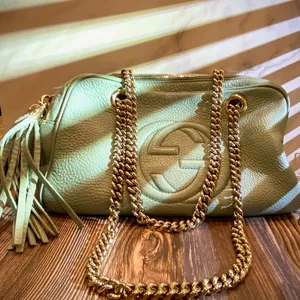 Gently Used - Gucci Soho Chain Shoulder Bag In Light Blue thumbnail 7