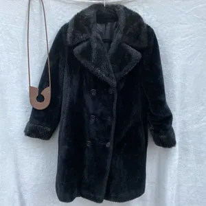 Vintage Faux‎ Fur Coat Black thumbnail 6