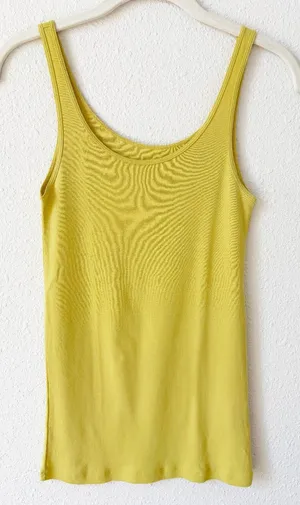 Eileen Fisher 100% Organic Cotton Tank Top Yellow Size XS Coastal Minimalist thumbnail 1