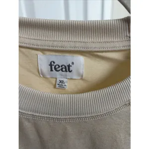 Feat Blanket Blend Crewneck Sweatshirt Womens Size XL Cream Tan Pullover Soft thumbnail 3