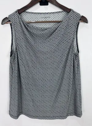 Talbots Cowl Neck Tank Top Women‎ Size M Multi-Color Geometric Print Sleeveless thumbnail 1