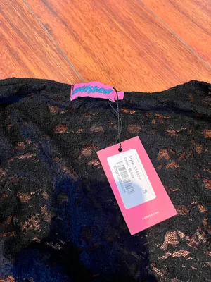 New with tags Edikted black lace long sleeve bodysuit s thumbnail 2