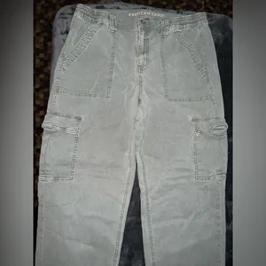 American Eagle Cargo Stretch Straight Pant in Green Size 14 Regular thumbnail 8