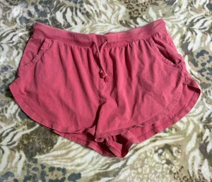 Pink cotton shorts with drawstring waist, size L #summer #casual thumbnail 1