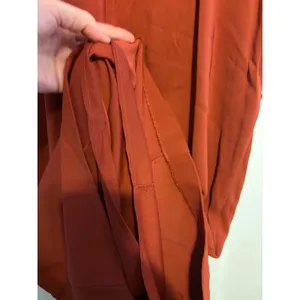 REISS Gracie Pleat Detailed Midi Dress‎ Rust Orange US 10 thumbnail 7