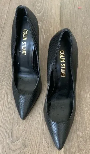 Colin Stuart‎ Heels, Black Croc Pattern, Size 5.5M thumbnail 1