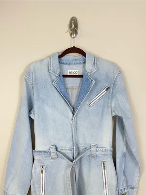 Etica Aurora Moto Denim Mini Dress Size Large‎ thumbnail 5
