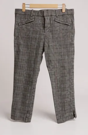 Gap Skinny Ankle Plaid Pants Women‎ Size 12 Gray Red Black Casual Office thumbnail 1