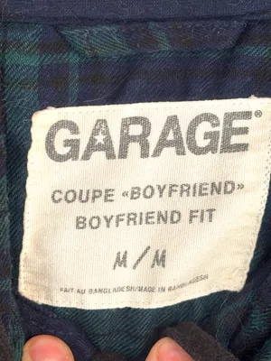 Garage Women's Medium Blackwatch Plaid Flannel Hooded Boyfriend Fit Shacket thumbnail 8