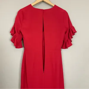 Revolve Dress Privacy‎ Please Red Lobster Asymmetrical Sz XS Ruffle Gown NO BELT thumbnail 14