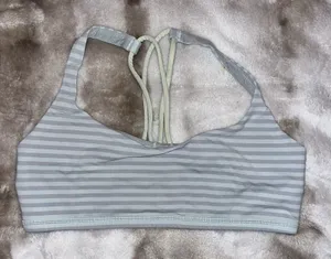 TWO Lululemon Sports Bras Women’s 8 Energy Stripes Athletic Yoga Crossback EUC thumbnail 1