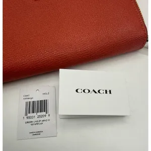 Coach Wallet Mango Pebbled Leather Zip Around Wristlet Strap‎ Clutch thumbnail 5