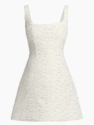 As It May Emery Beaded Tweed Minidress sparkle sequin bridal after party second thumbnail 1