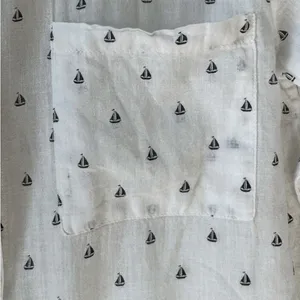 🪩 Rails Label Nautical Boat Print Button-Down Blouse Size Large thumbnail 5