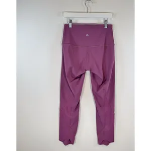 Lululemon Women Leggings Purple Wunder Under Crop Scallop Pull On Stretch Size 6 thumbnail 7
