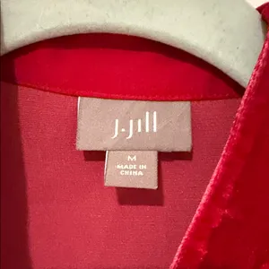 J. Jill Rich Red Velvet Button Down Shirt medium‎ thumbnail 3