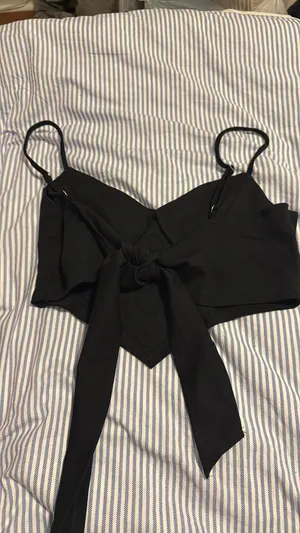 Black Forever 21 Top with tie back  thumbnail 2