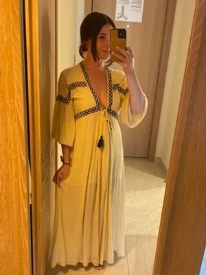 RAGA Montana Plunge Maxi Dress in Light Yellow Size Small thumbnail 3