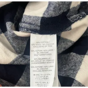 J.‎ Crew Blue Buffalo Plaid Flannel Wool Blend Half Zip Popover Shirt Jacket XS thumbnail 5