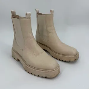 Sam Edelman Boots Women 8.5 M Cream Leather LAGUNA Chelsea Lug Sole Utility READ thumbnail 2