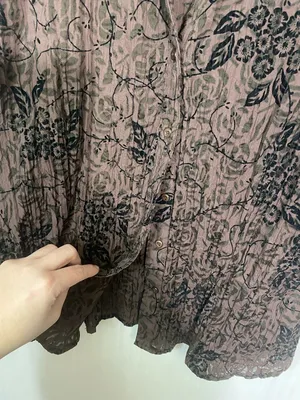 Cato Creek Brown Floral Button-Front Women's Blouse thumbnail 4