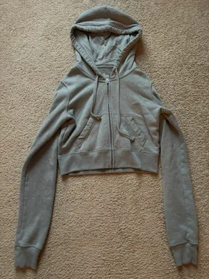 Gray Cropped Hoodie thumbnail 1