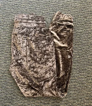 Ready To Rulu Crushed Velvet Joggers Brown thumbnail 3