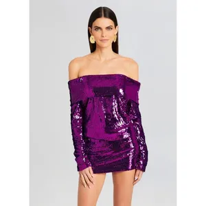 NWT Retrofete Wyn Sequin Mini Dress Amethyst Purple‎ Size XS thumbnail 4