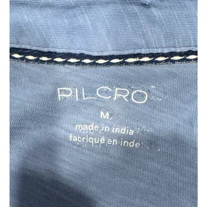 PILCRO Anthropologie SS Button Cotton Peplum Shirt Blouse Size M thumbnail 3