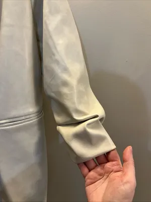 bagatelle Cream Vegan Leather Blazer Jacket thumbnail 7