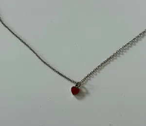 Brandy Melville Gold Red Heart Necklace thumbnail 1
