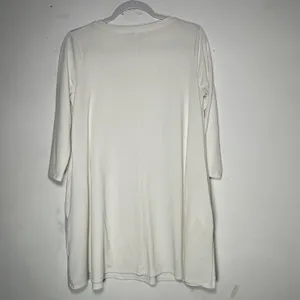 Zenana Premium Womens V-Neck 3/4 Sleeve Tunic Top Cream‎ Pockets RT-1636P Medium thumbnail 2