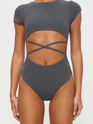 Princess Polly‎ NWT NICOLA BODYSUIT SLATE size 4 thumbnail 1