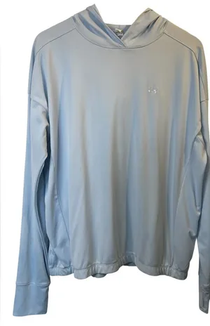 UNDER ARMOUR HeatGear Light Blue Long Sleeve Hooded Sweatshirt Hoodie - Size XL thumbnail 1