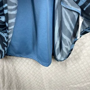 American Eagle NWT Blue‎ Zebra Print Flared Long Sleeve Dress thumbnail 6