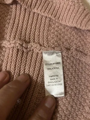 Full Circle Trends Pink Knit V-Neck Drawstring Front Long Sleeve Pullover thumbnail 5