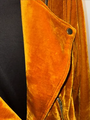 Forever 21 Velvet Moto Jacket in Mustard Gold thumbnail 8