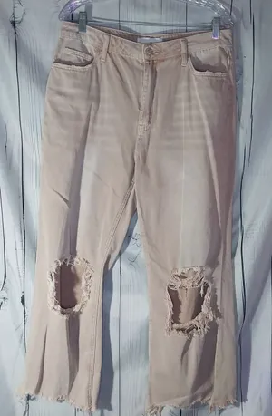 Vervet By Flying Monkey July Song Distressed Cropped Super High-Rise Flare Jeans thumbnail 1