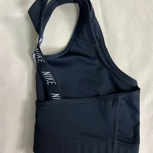 Nike Black Sports Bra | Bold Logo Front | Size Small thumbnail 6