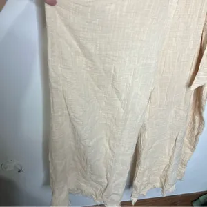 Loveriche cream raw hem jumpsuit‎ open back tie waist women's size medium trendy thumbnail 2