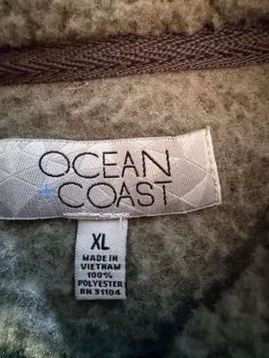 Ocean Coast Gray Olive Sherpa Fleece Jacket XL thumbnail 6