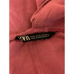 Zara M Pink Linen Blend Mini Dress Square Neck Braided Strap Coastal Y2K thumbnail 4