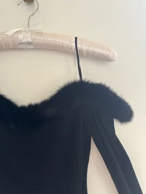 Fur collared Lelis Bodysuit thumbnail 1