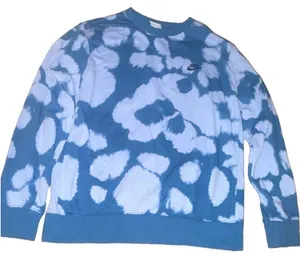 Nike Blue/White Tie Dye Fleece Pullover Crewneck Embroidered Logo Men L thumbnail 1