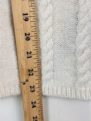 ZARA Ivory Cable Knit Wool Blend Sleeveless Mock Neck Sweater Vest Size S thumbnail 7
