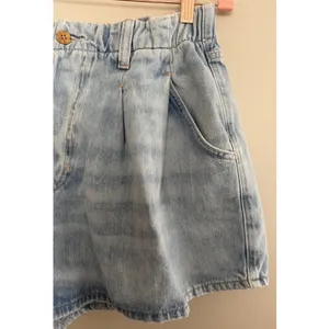 Free People We The Free Clark Pleated Denim Shorts Light Blue Women's Size Small thumbnail 7