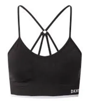 DKNY Sport Womens Black Strappy Seamless Low-Impact Padded Sports Bra Si… #7 thumbnail 1