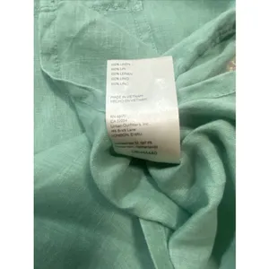 Pilcro Anthropologie Green Linen Blend Short Sleeve Button Up Cropped Shirt S thumbnail 11