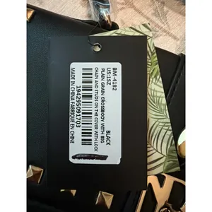 NWT Badgley Mischka Studded Top-Handle Crossbody Bag Black Faux Vegan Leather thumbnail 4