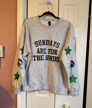 Gildan NFL PHILADELPHIA EAGLES GRAY CREWNECK SWEATSHIRT thumbnail 1